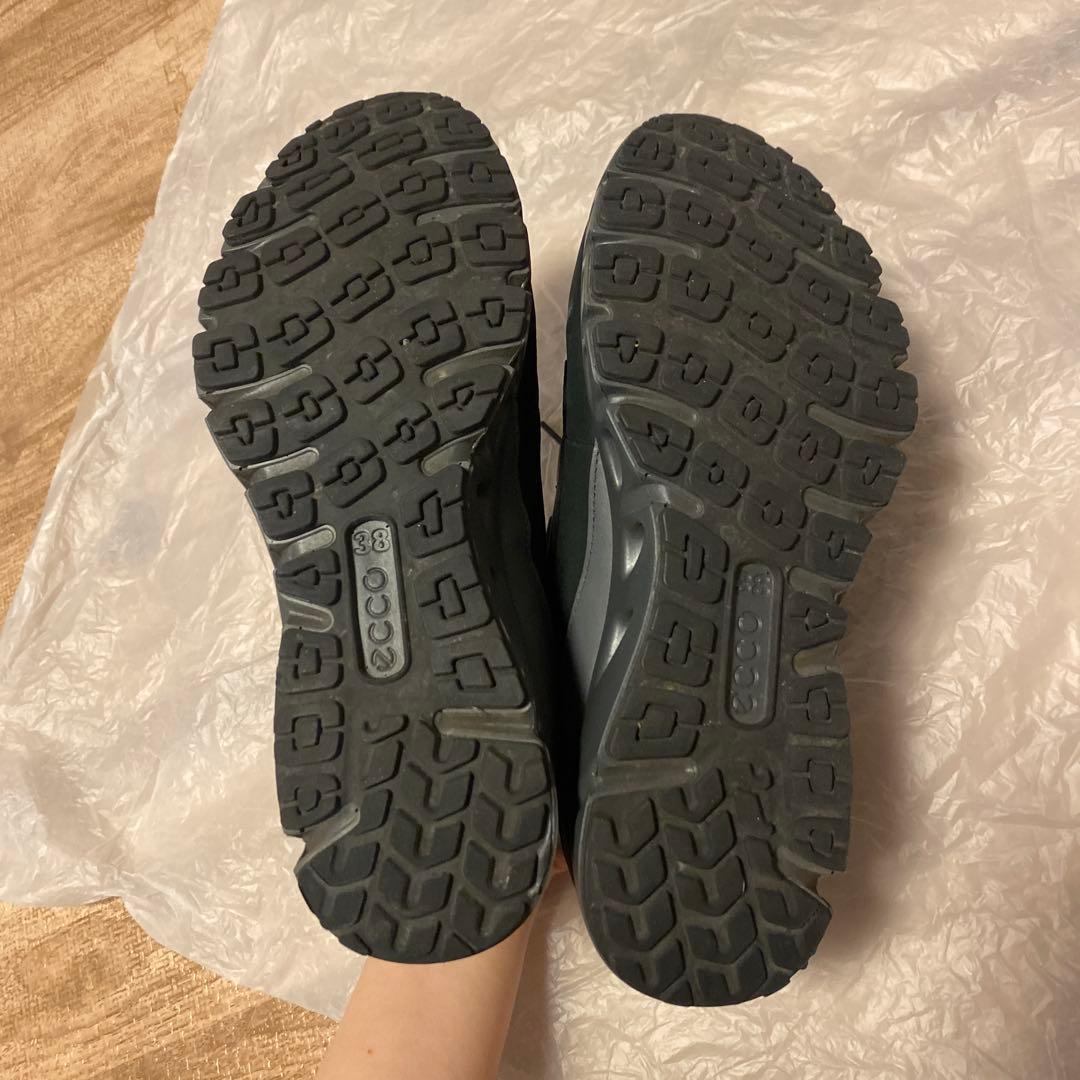ECCO エコー 定番 ゴアテックス スニーカー 24cm 革　美品　黒ブラック