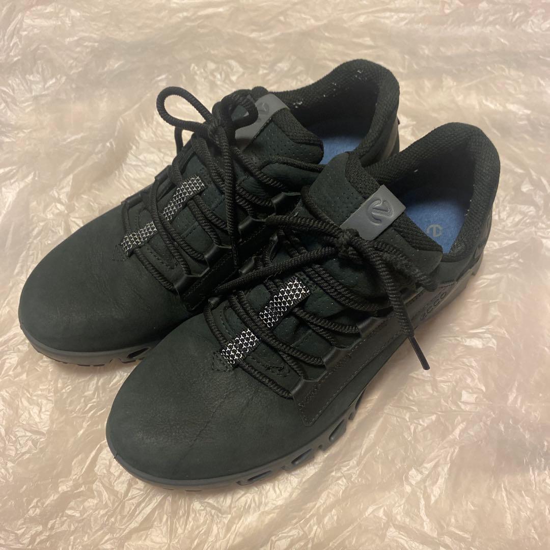 ECCO エコー 定番 ゴアテックス スニーカー 24cm 革　美品　黒ブラック