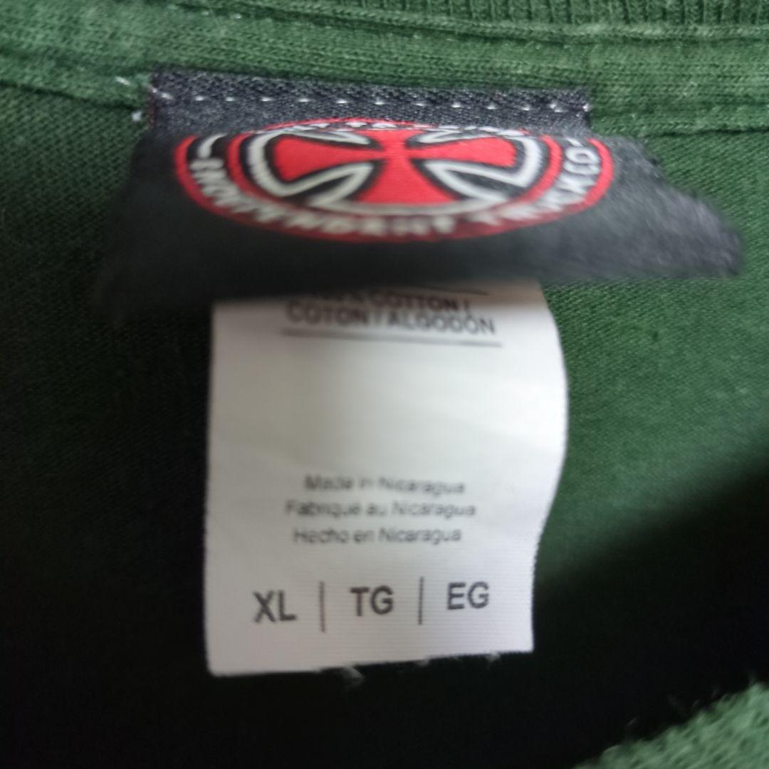 00s Y2K 袖ロゴ　クロス　グリーン　インディペンデント