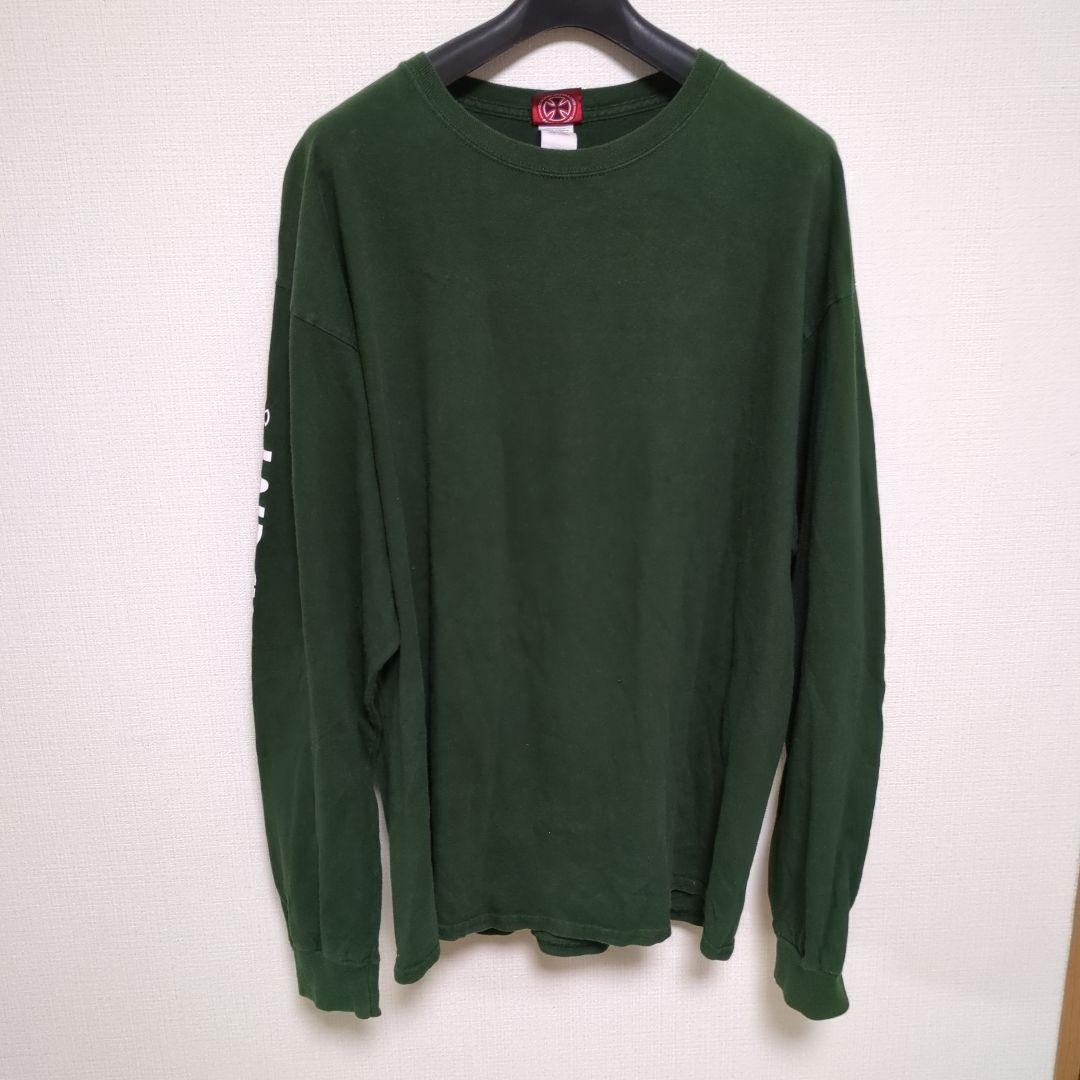 00s Y2K 袖ロゴ　クロス　グリーン　インディペンデント
