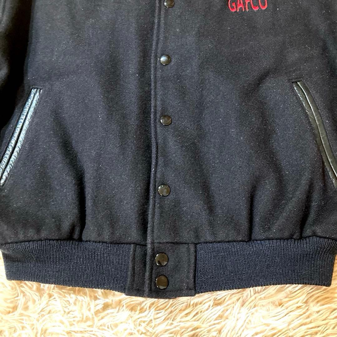 90’s ビンテージ Golden Bear スタジャン 袖レザー ブラック