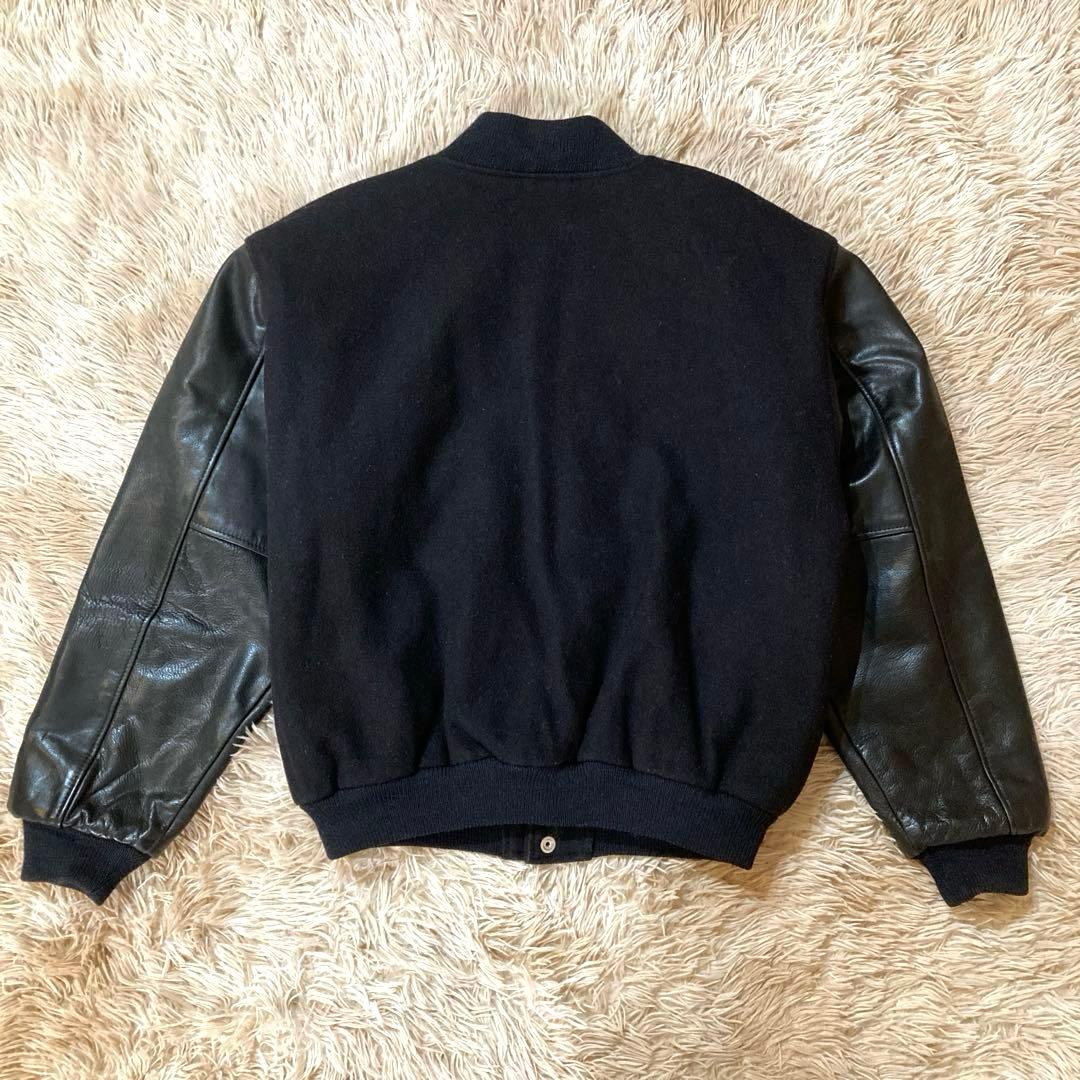 90’s ビンテージ Golden Bear スタジャン 袖レザー ブラック