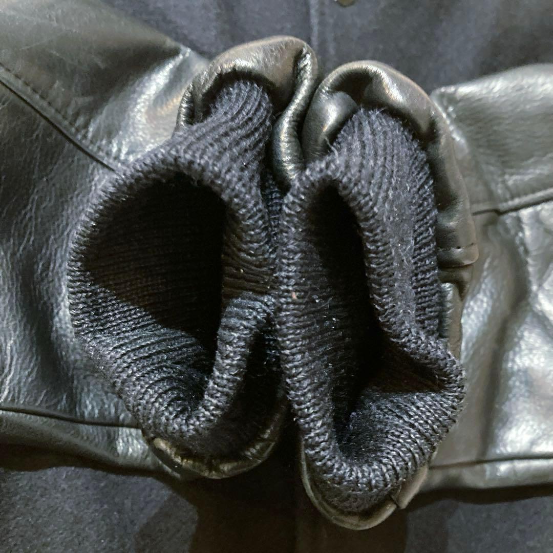 90’s ビンテージ Golden Bear スタジャン 袖レザー ブラック