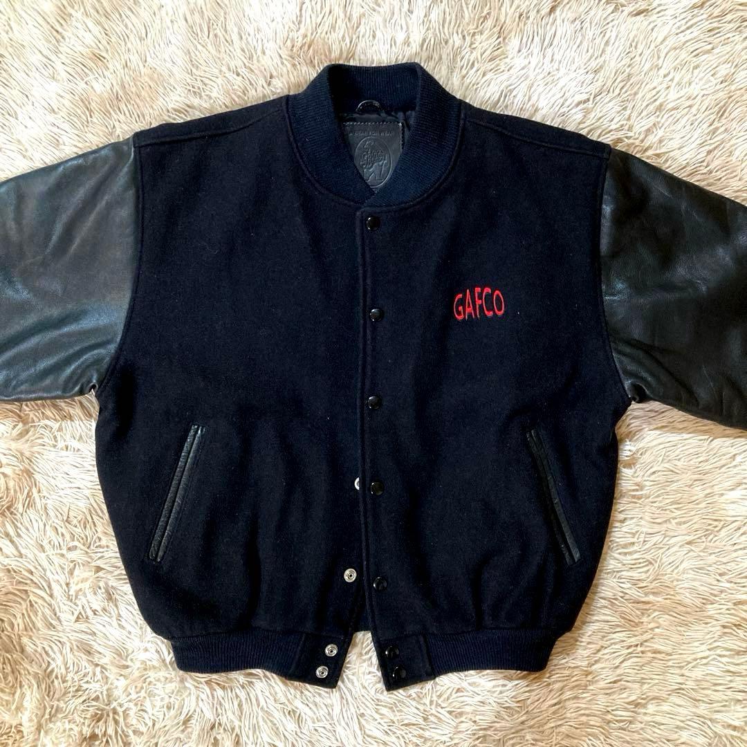 90’s ビンテージ Golden Bear スタジャン 袖レザー ブラック