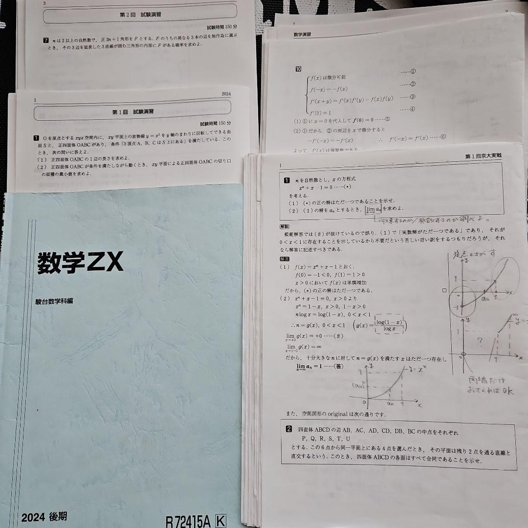 数学ZX(関西EXクラス限定) 2024年　駿台