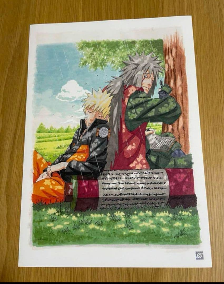 ナルト　扉絵　複製原画　複製原稿　ナルトと自来也