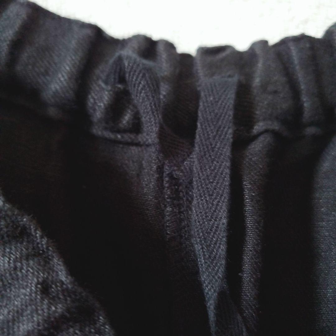 tumugu:ツムグ　ソルトリネン　8分丈パンツ　サルエルパンツ　ブラック