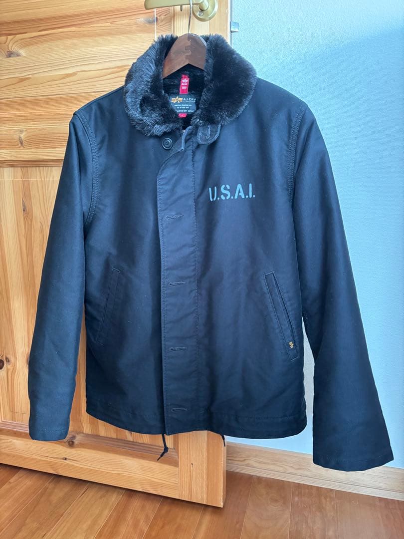 U.S.A.I. ミリタリージャケット ブラック　N-1ジャケット　Ｌサイズ