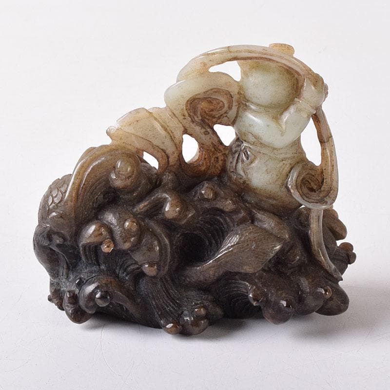 天馬中国　玉石彫刻　天女像　人物像　置物　V　R8341