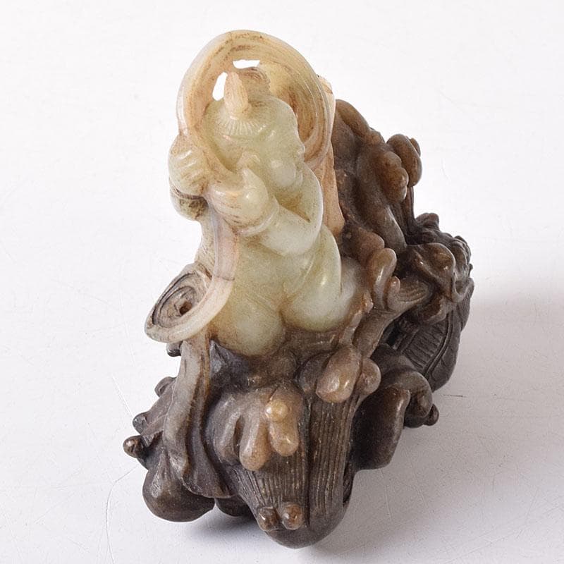 天馬中国　玉石彫刻　天女像　人物像　置物　V　R8341