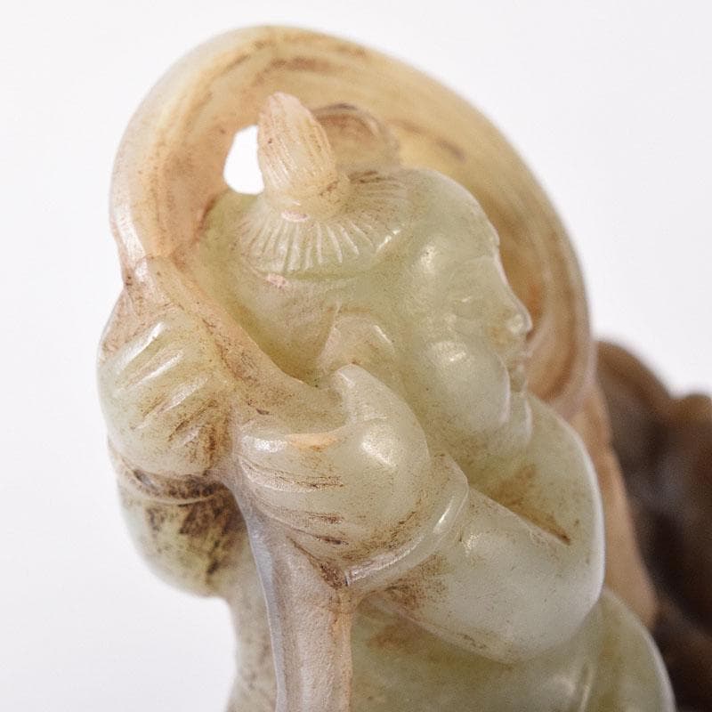 天馬中国　玉石彫刻　天女像　人物像　置物　V　R8341