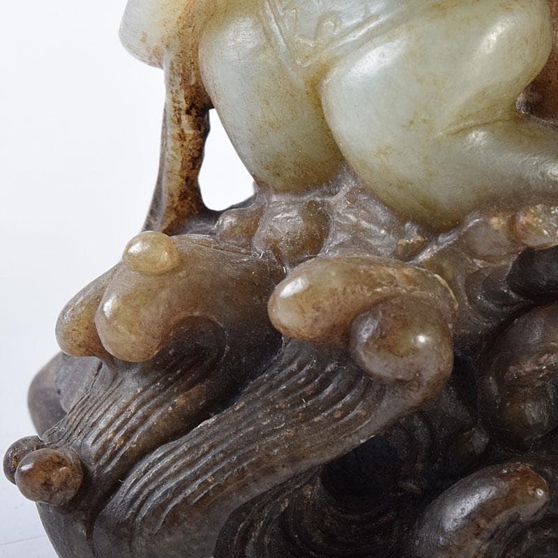 天馬中国　玉石彫刻　天女像　人物像　置物　V　R8341