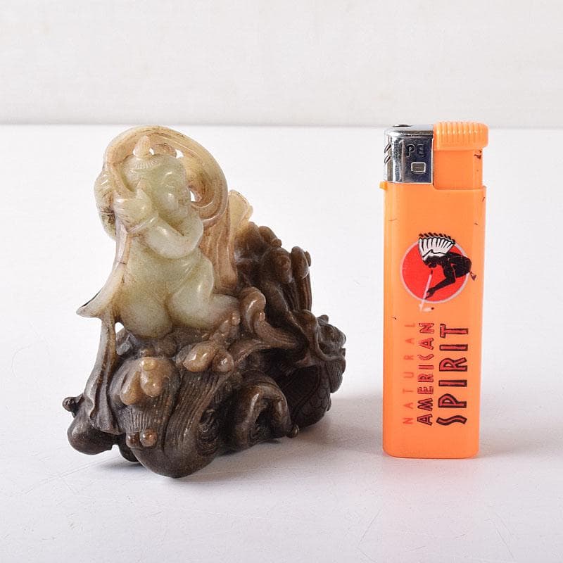 天馬中国　玉石彫刻　天女像　人物像　置物　V　R8341