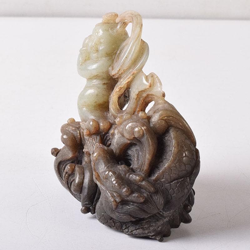 天馬中国　玉石彫刻　天女像　人物像　置物　V　R8341