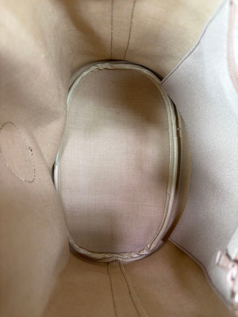 未使用級　ロンシャン　巾着型ショルダーバッグ　PVC レザー　バケット　ブラウン