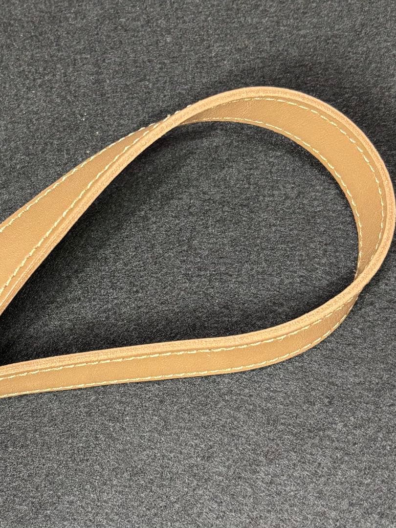 未使用級　ロンシャン　巾着型ショルダーバッグ　PVC レザー　バケット　ブラウン