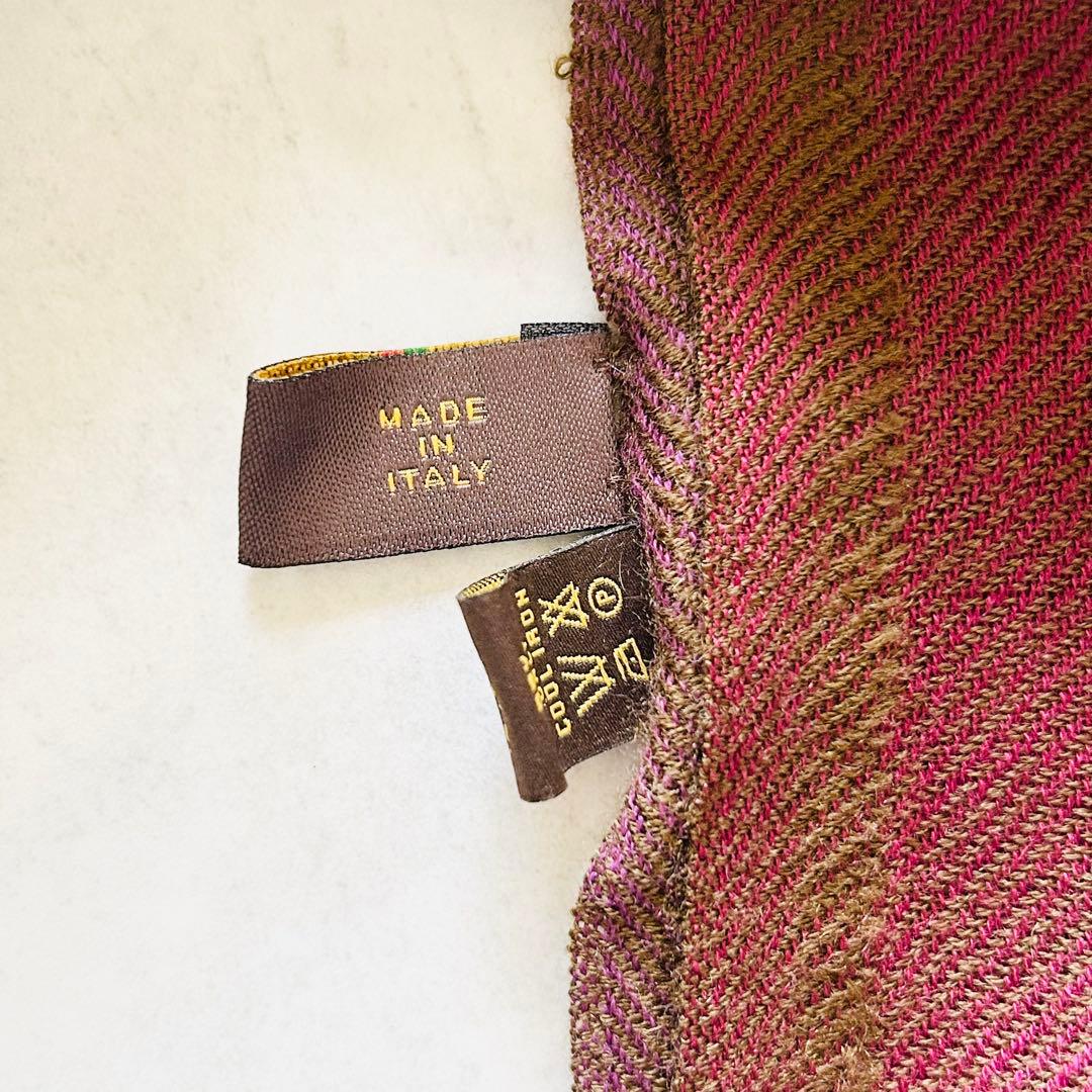 Loro Pianaロロピアーナカシミヤ100%ストール格子マルチマフラー 大判