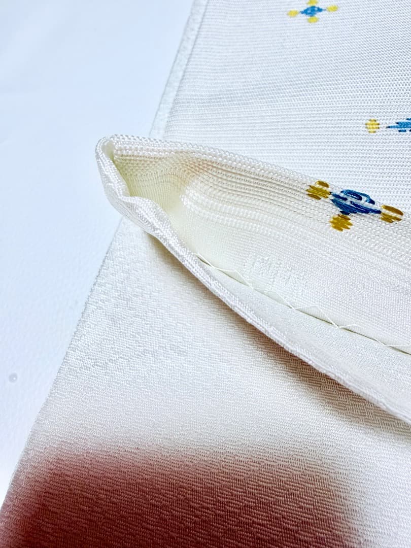 高級 名古屋帯 正絹 六通柄 服部織物 ホワイト 小紋 色無地 約40万円