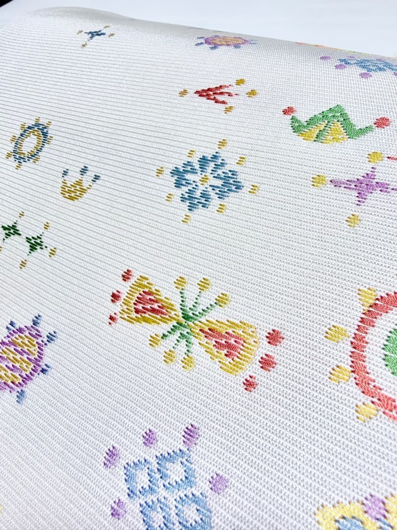 高級 名古屋帯 正絹 六通柄 服部織物 ホワイト 小紋 色無地 約40万円