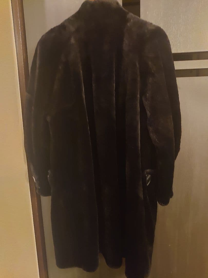 黒 毛皮 コート ミンク ネーム入り 豪華 肉厚 美品