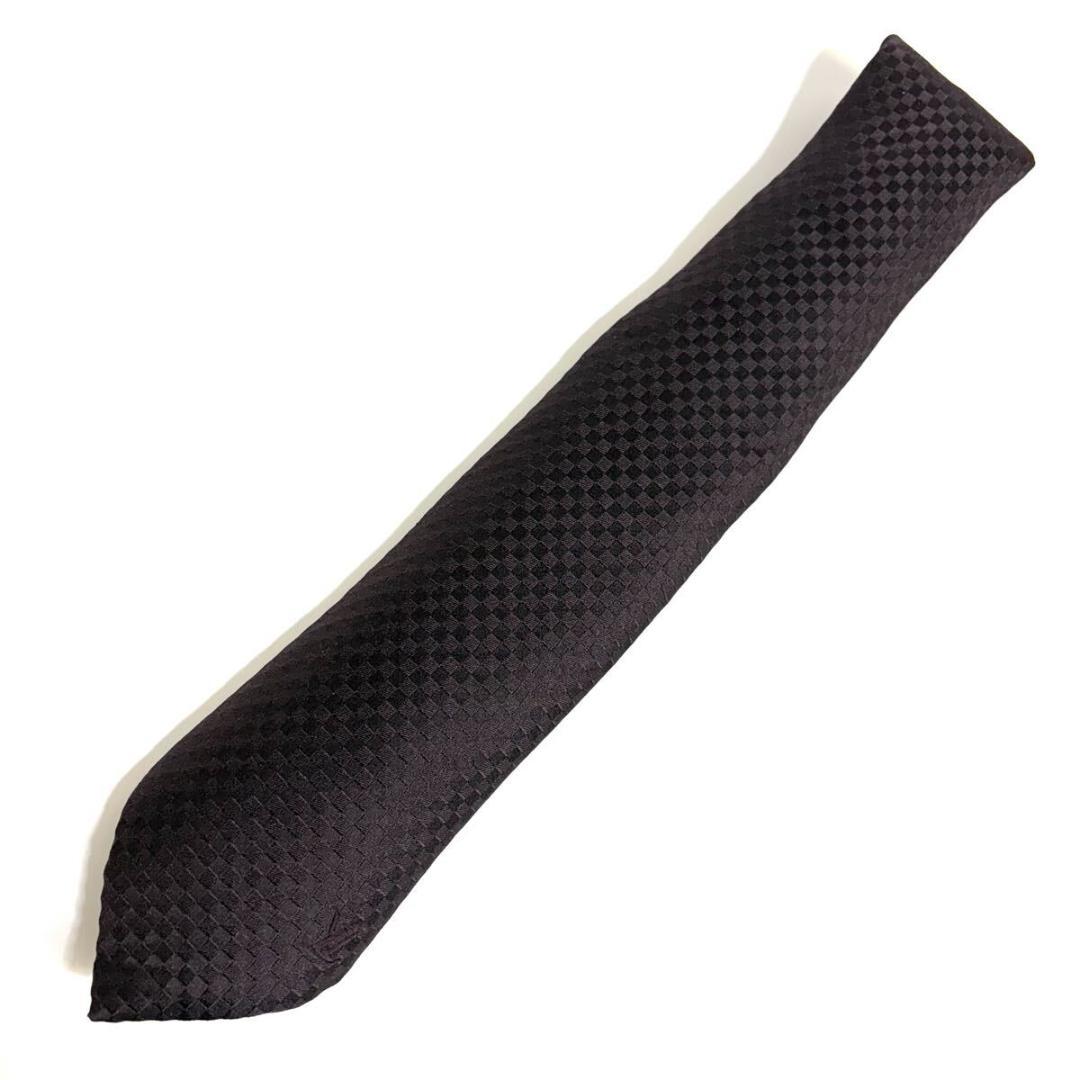 【極美品】LV ヴィトン シルク マイクロダミエ ネクタイ イタリア製 元箱付