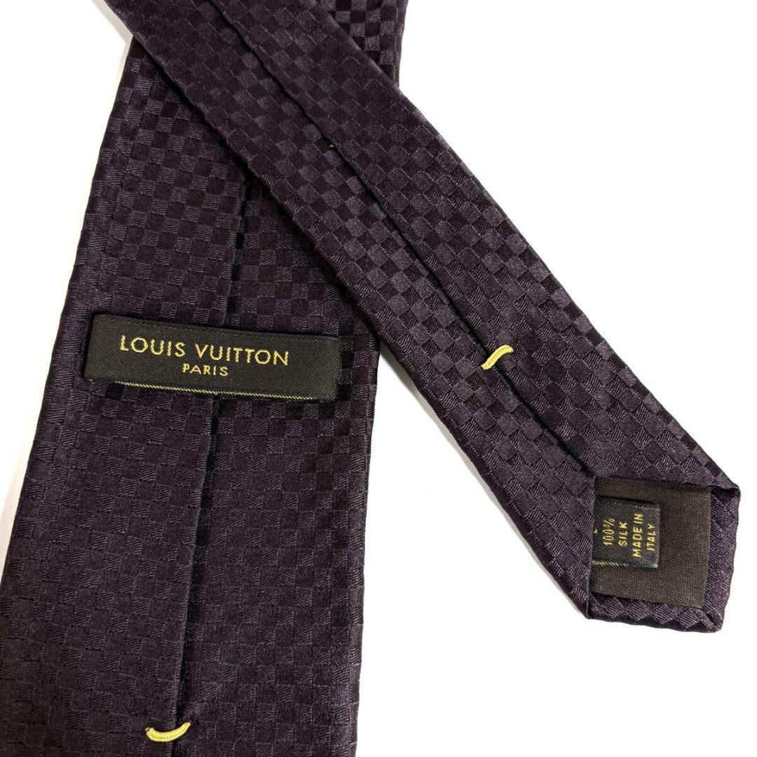 【極美品】LV ヴィトン シルク マイクロダミエ ネクタイ イタリア製 元箱付