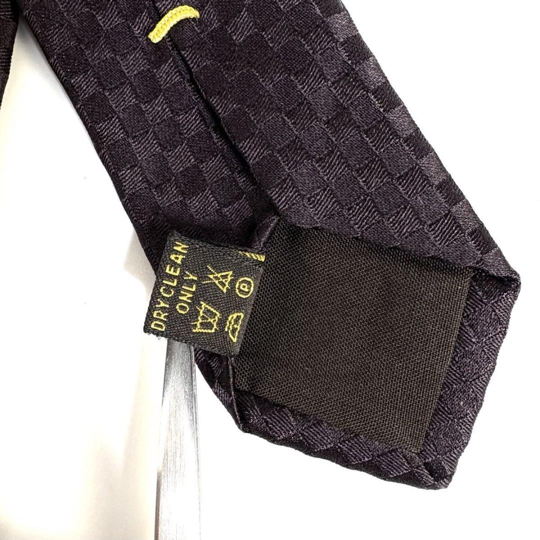 【極美品】LV ヴィトン シルク マイクロダミエ ネクタイ イタリア製 元箱付