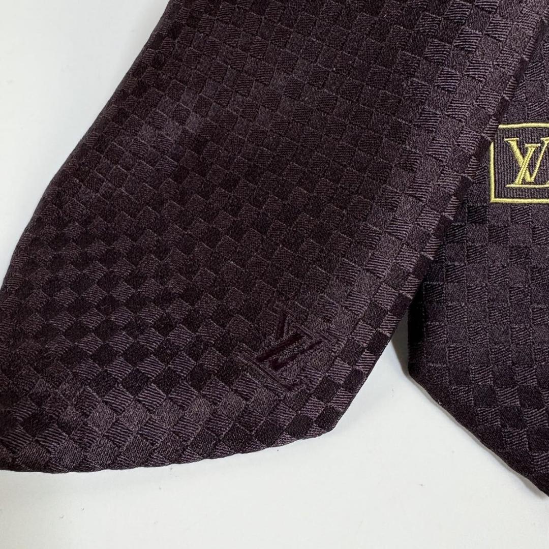 【極美品】LV ヴィトン シルク マイクロダミエ ネクタイ イタリア製 元箱付