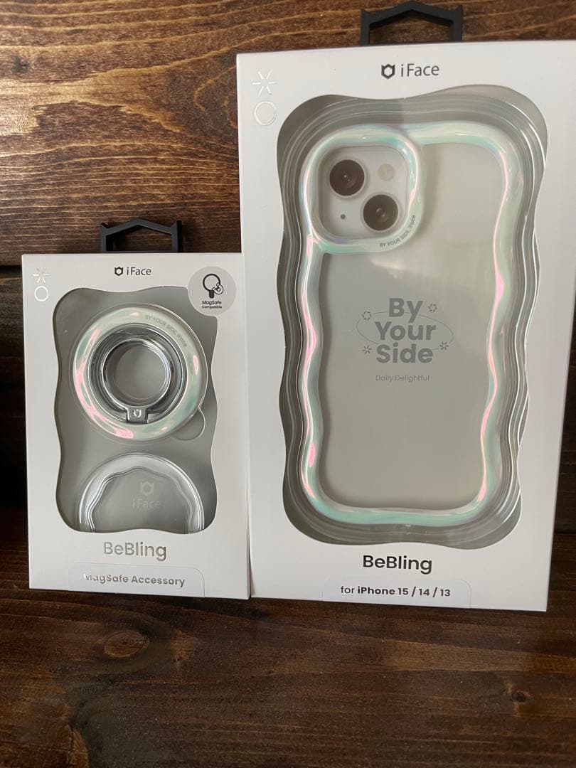 iface BeBlingセットiPhone15・リング　ホワイトオーロラ