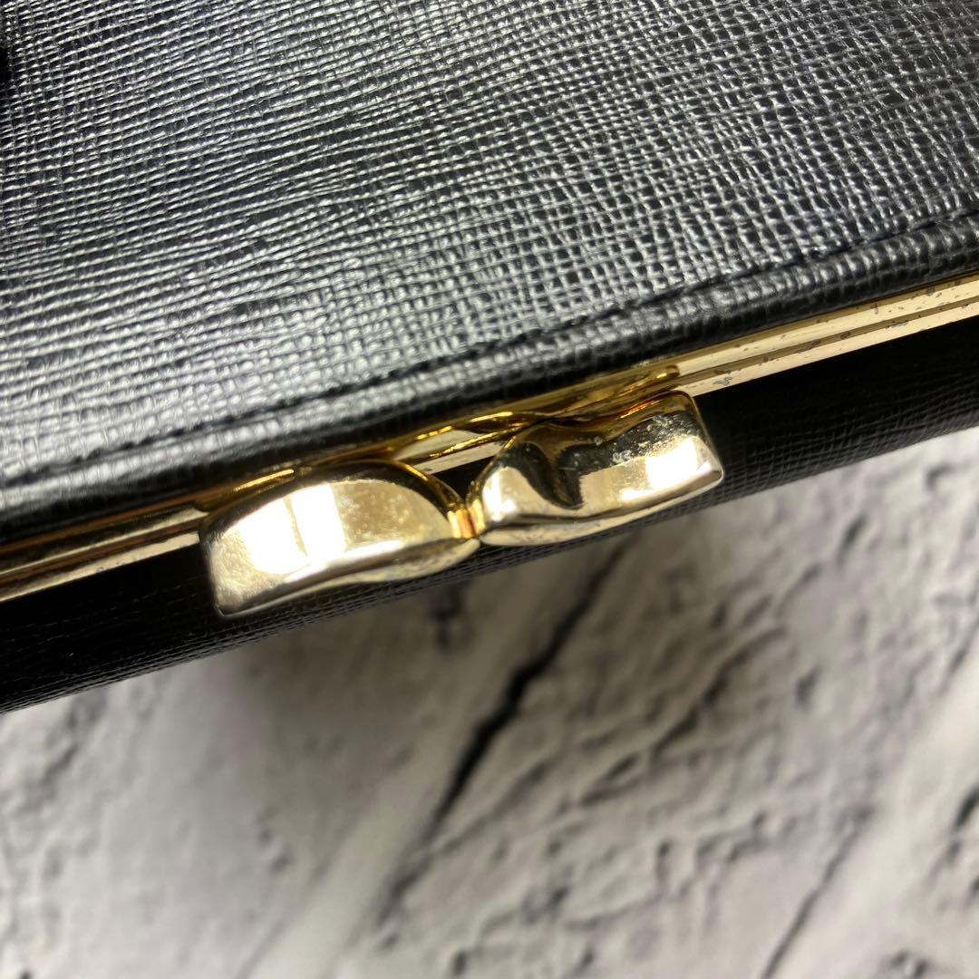 ヴィヴィアンウエストウッド✨がま口 オーブ ゴールド金具 三つ折り財布 本革 黒