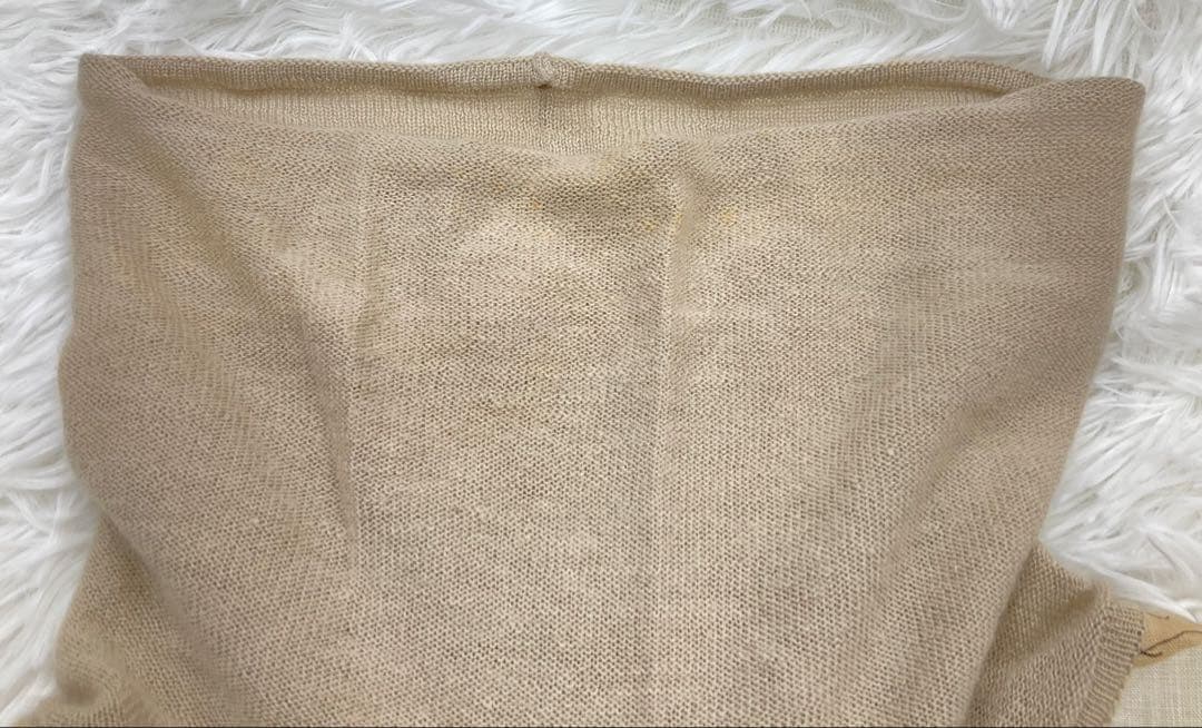 HERMES エルメス ハイネック ノースリーブ ベージュ レディース