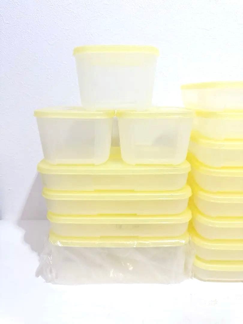新品　Tupperware フリーザーメイト イエロー　25点セット　②