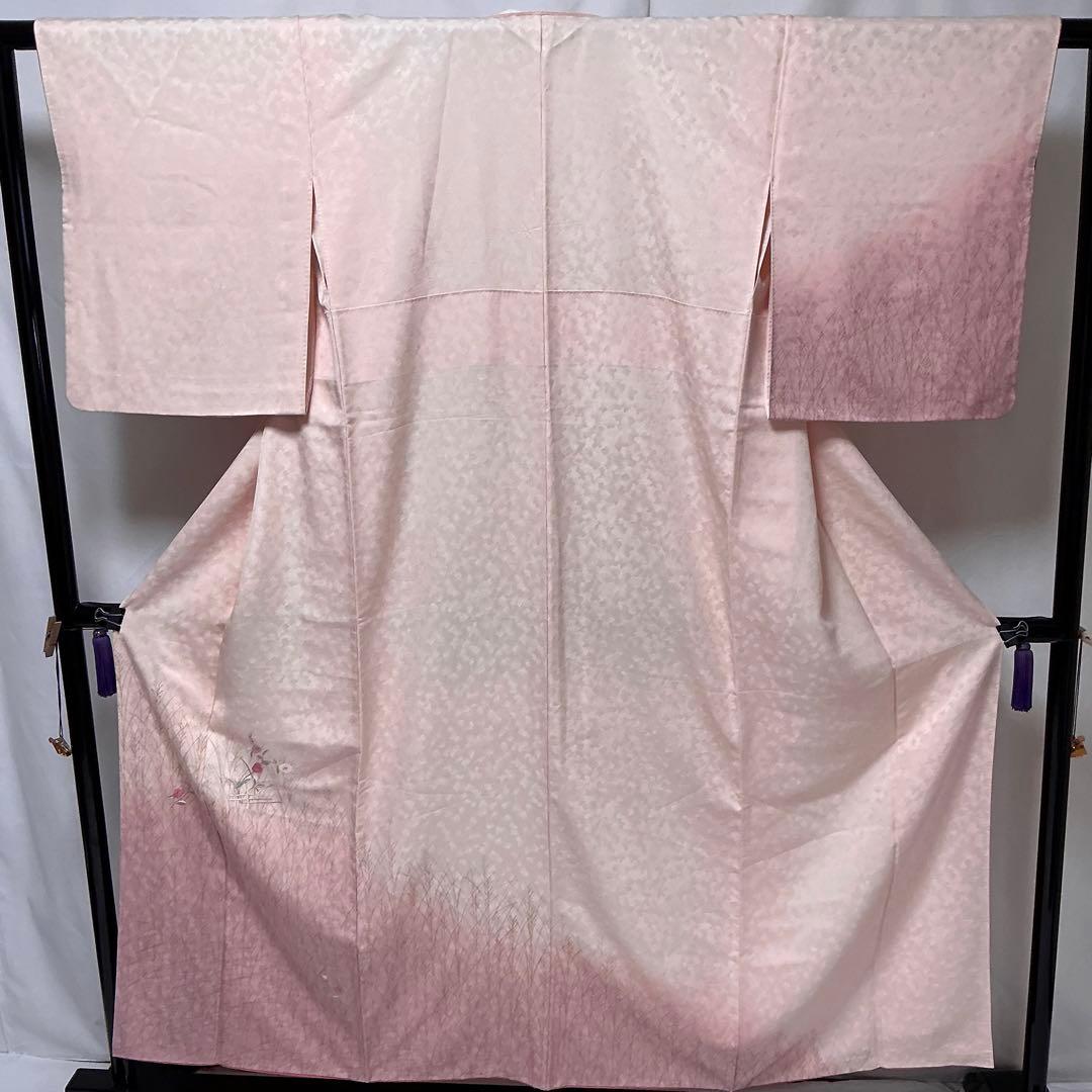 b17 正絹　袷　訪問着　刺繍　金銀彩　極美品　着物