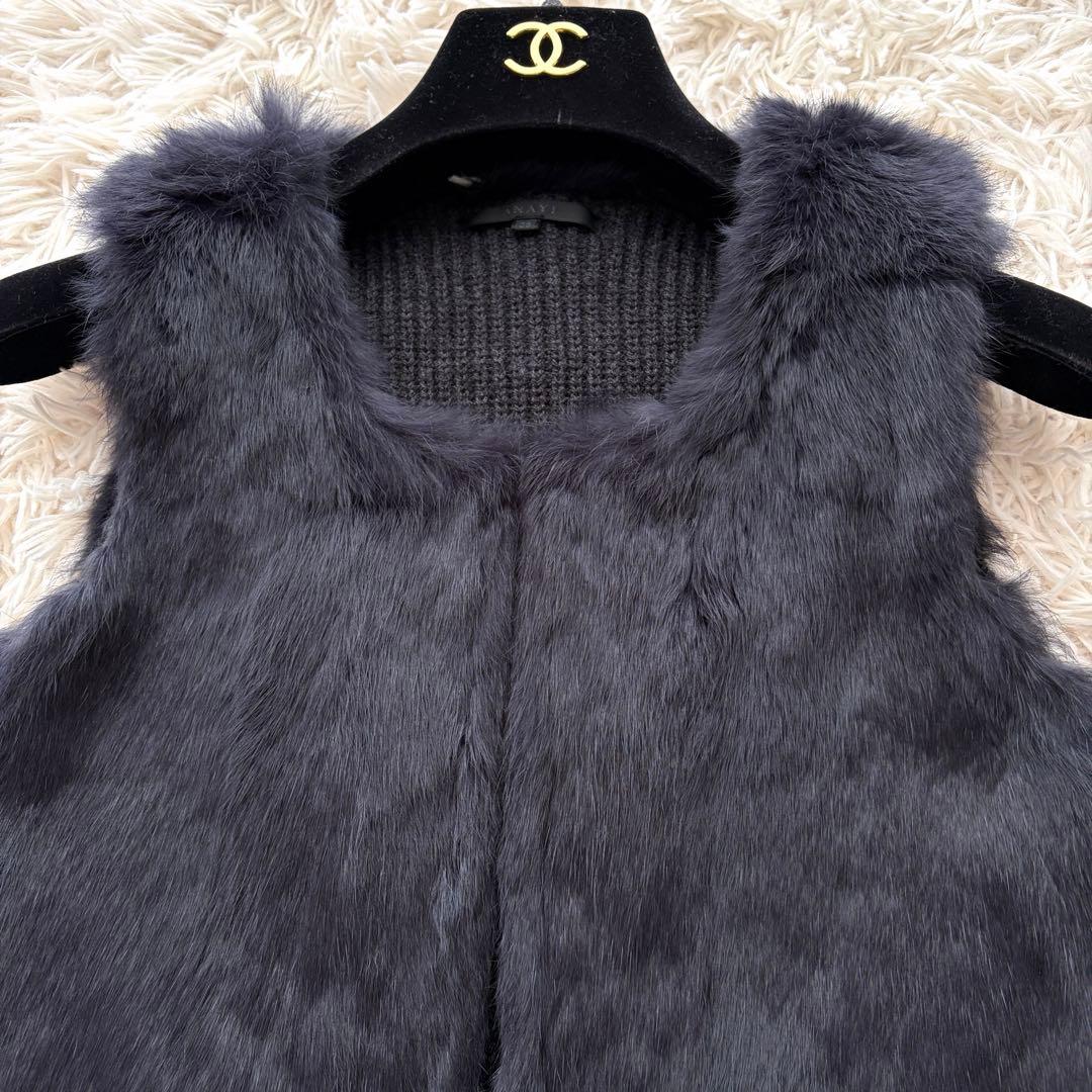 【まーや ✨】ANAYI ラビットファー切り替えニット ジレロングジレ38