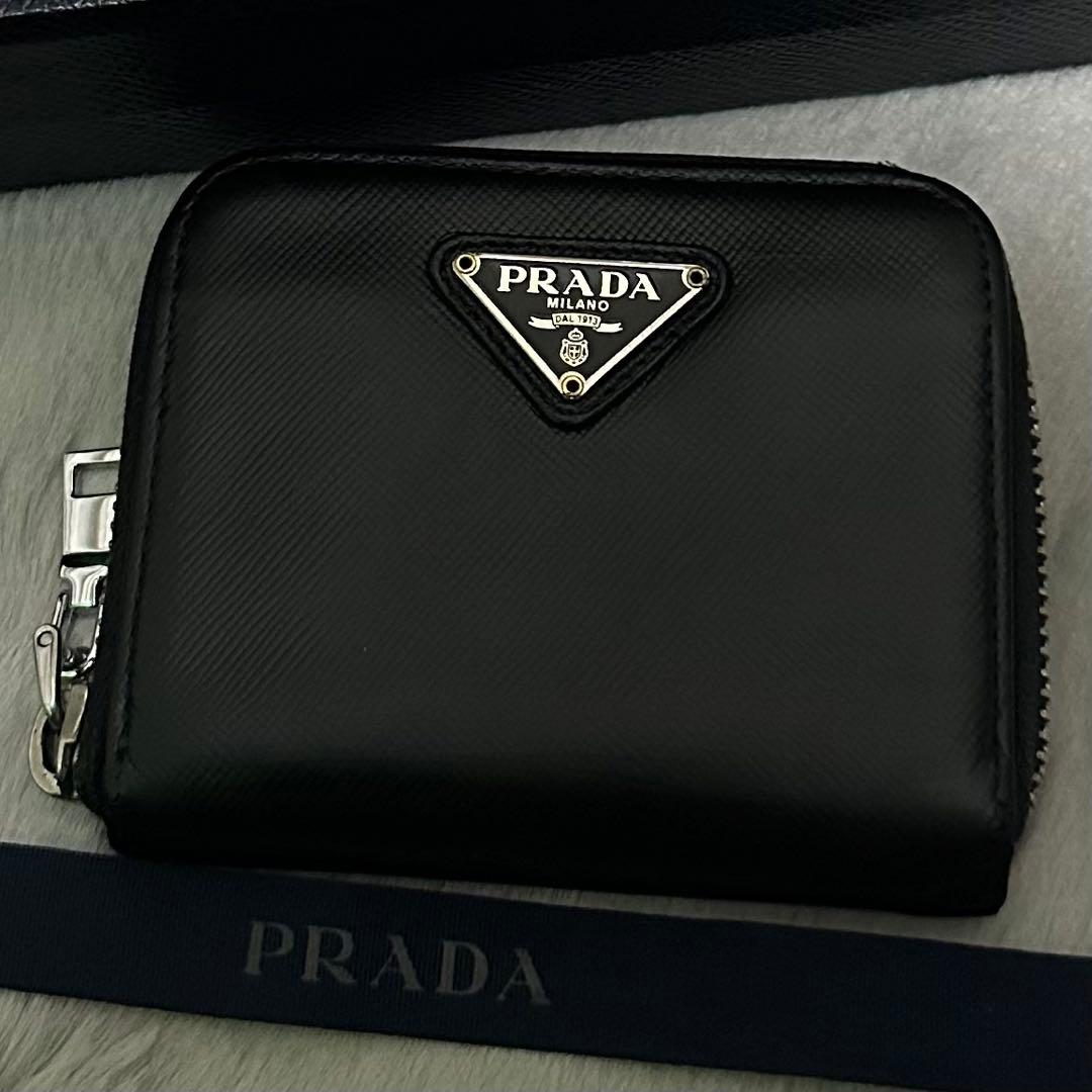 PRADA プラダ　ケース　三角ロゴ　ブラック　サフィアーノレザー