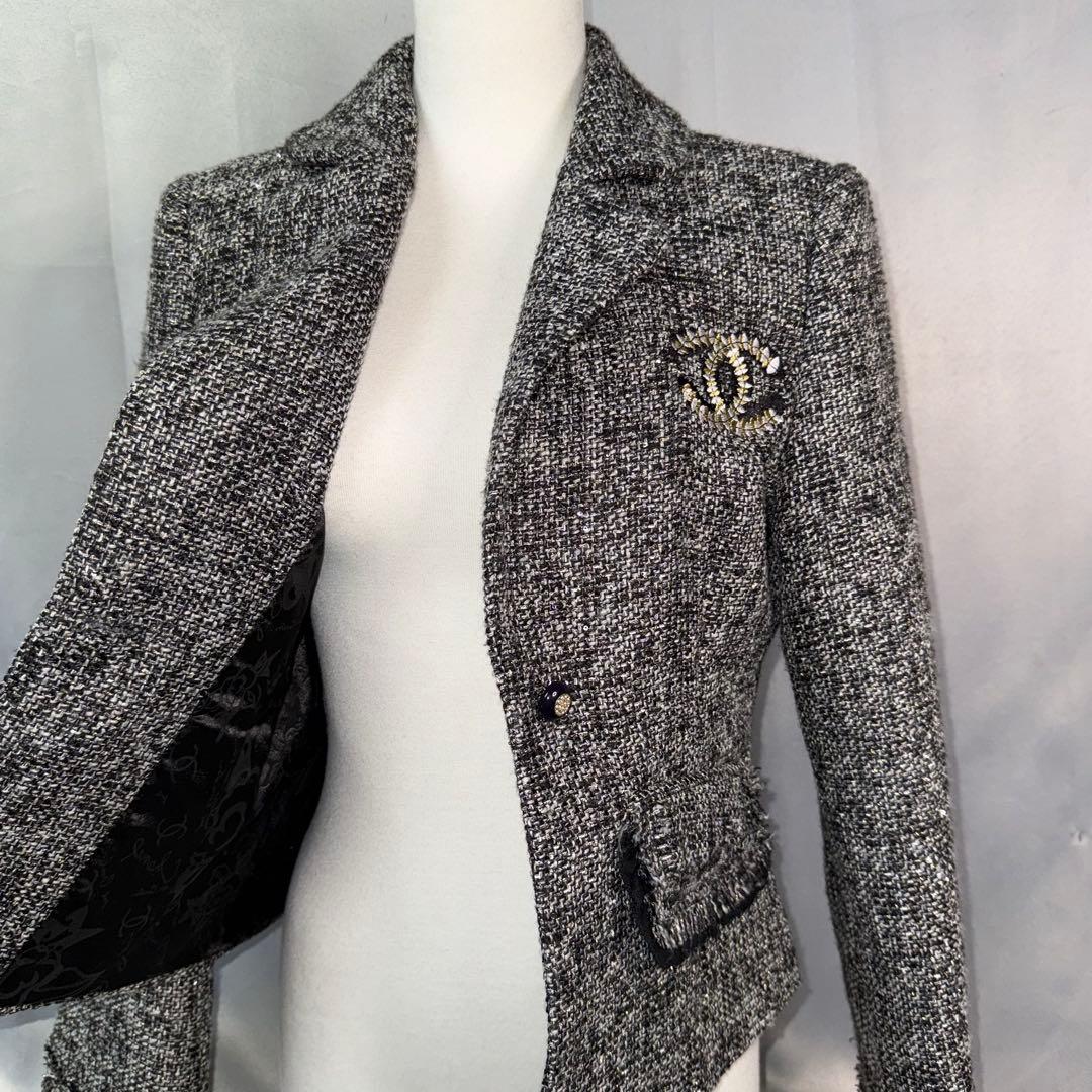美品　シャネル　CHANEL　ツイード　ジャケット　05A 　サイズ　38 ラメ