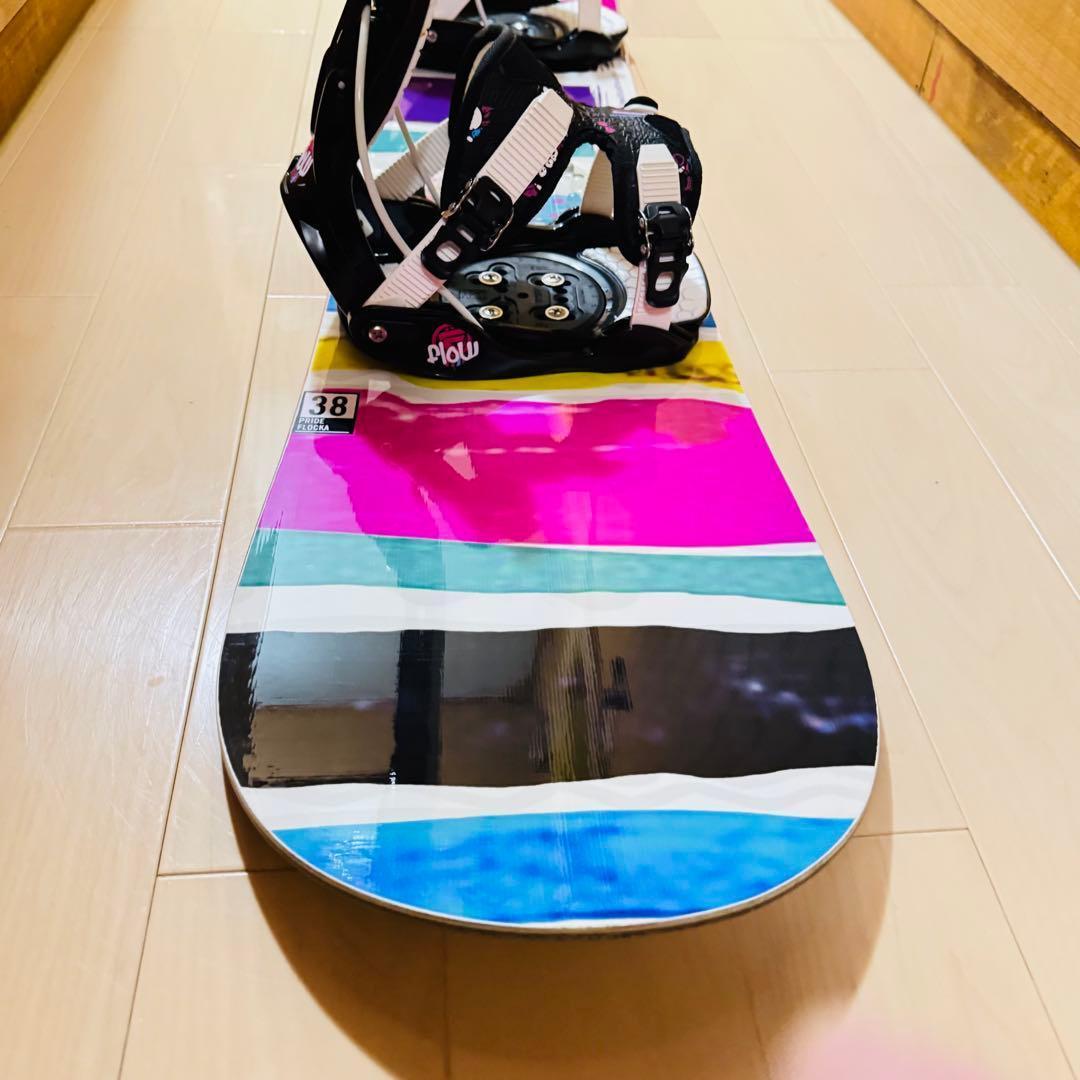 138cmスノーボードビンディング付きカラフル ワンタッチ初心者女性レディース