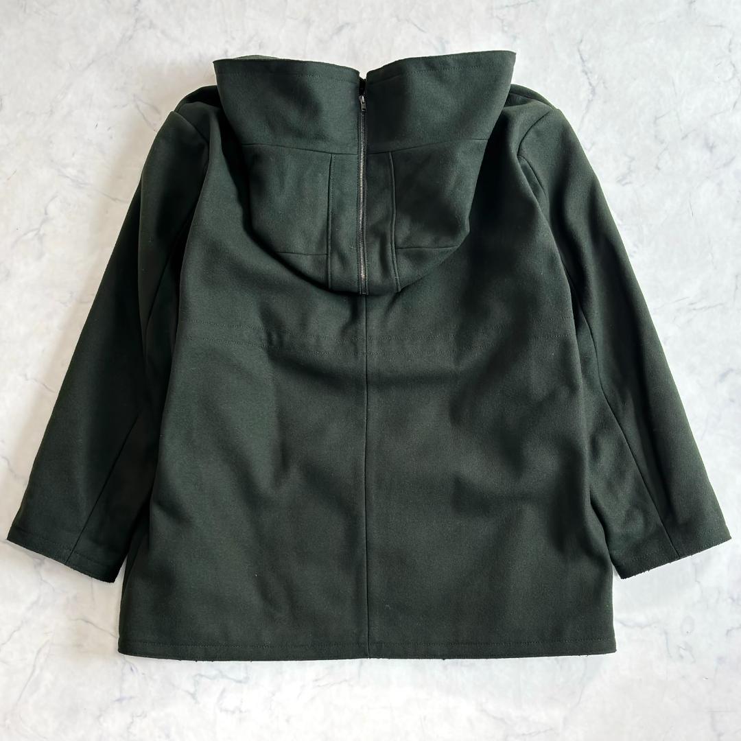 ミュウミュウ ウール フーデッドコート ライナー付 深緑 サイズ38 tr4
