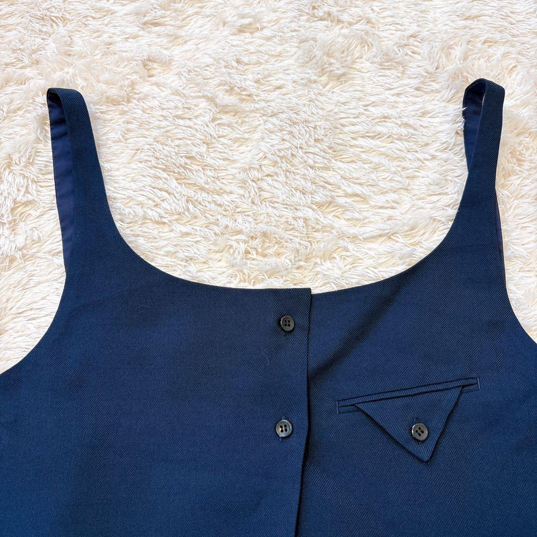 AMERI VEST SET BARE TOP ROMPERS ネイビー　S