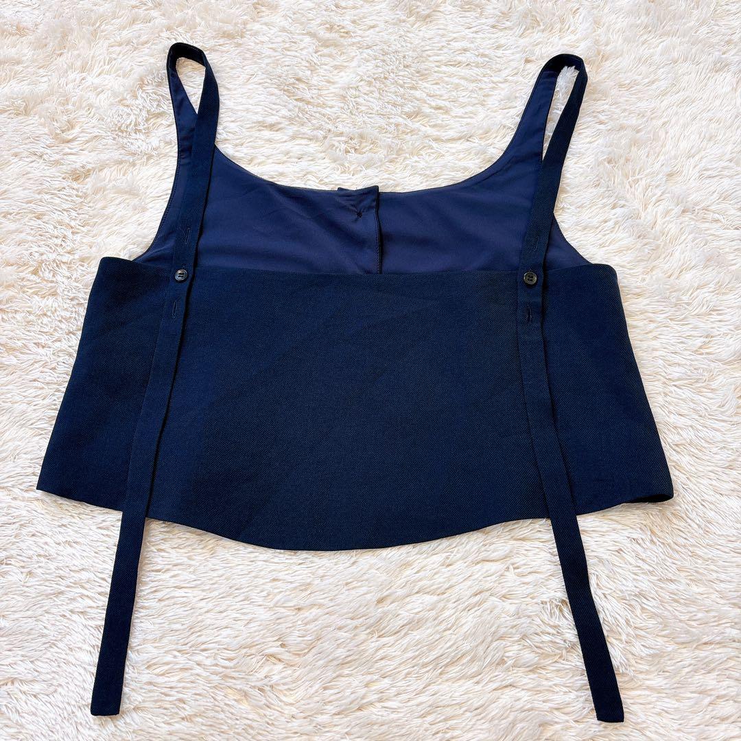 AMERI VEST SET BARE TOP ROMPERS ネイビー　S