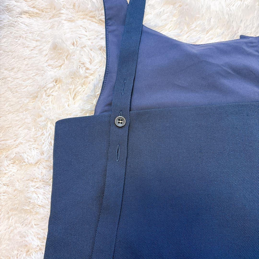 AMERI VEST SET BARE TOP ROMPERS ネイビー　S