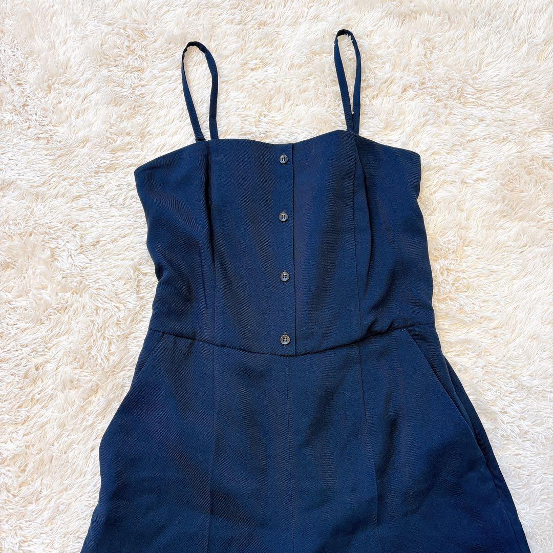 AMERI VEST SET BARE TOP ROMPERS ネイビー　S