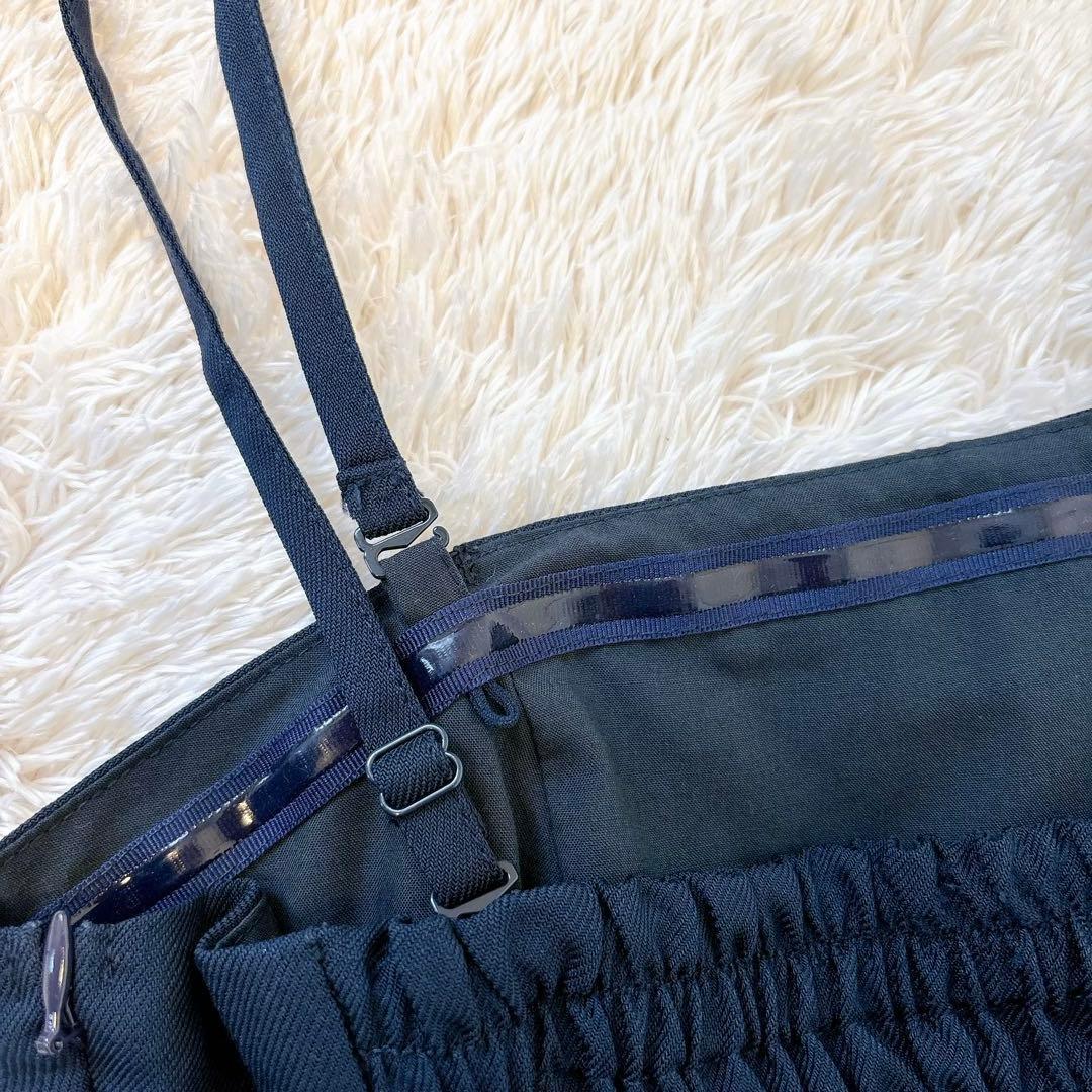 AMERI VEST SET BARE TOP ROMPERS ネイビー　S