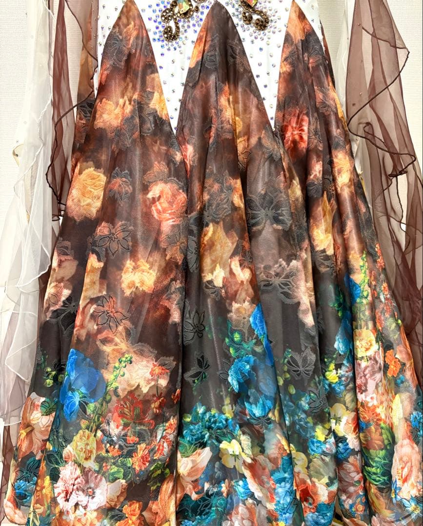 社交ダンス用ドレス　競技用ドレス　モダンドレス　バイカラー