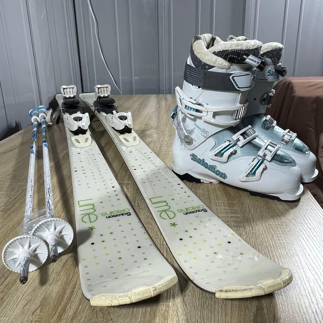 SALOMON159cm 25/25.5cmストック110cmスキーセット