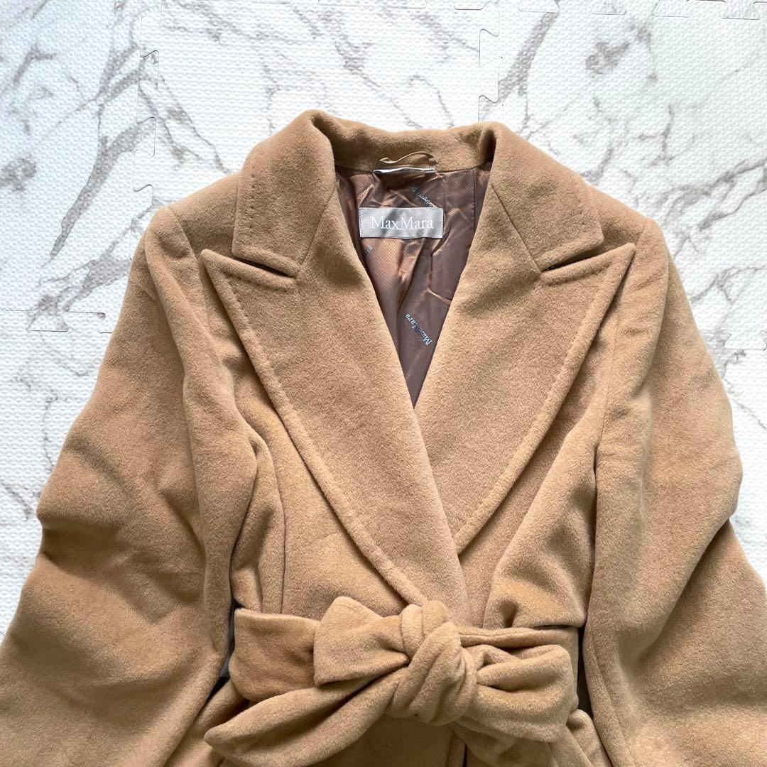 【極美品】マックスマーラ　マニュエラ　ベルテッドコート　アンゴラ　ウール　40号
