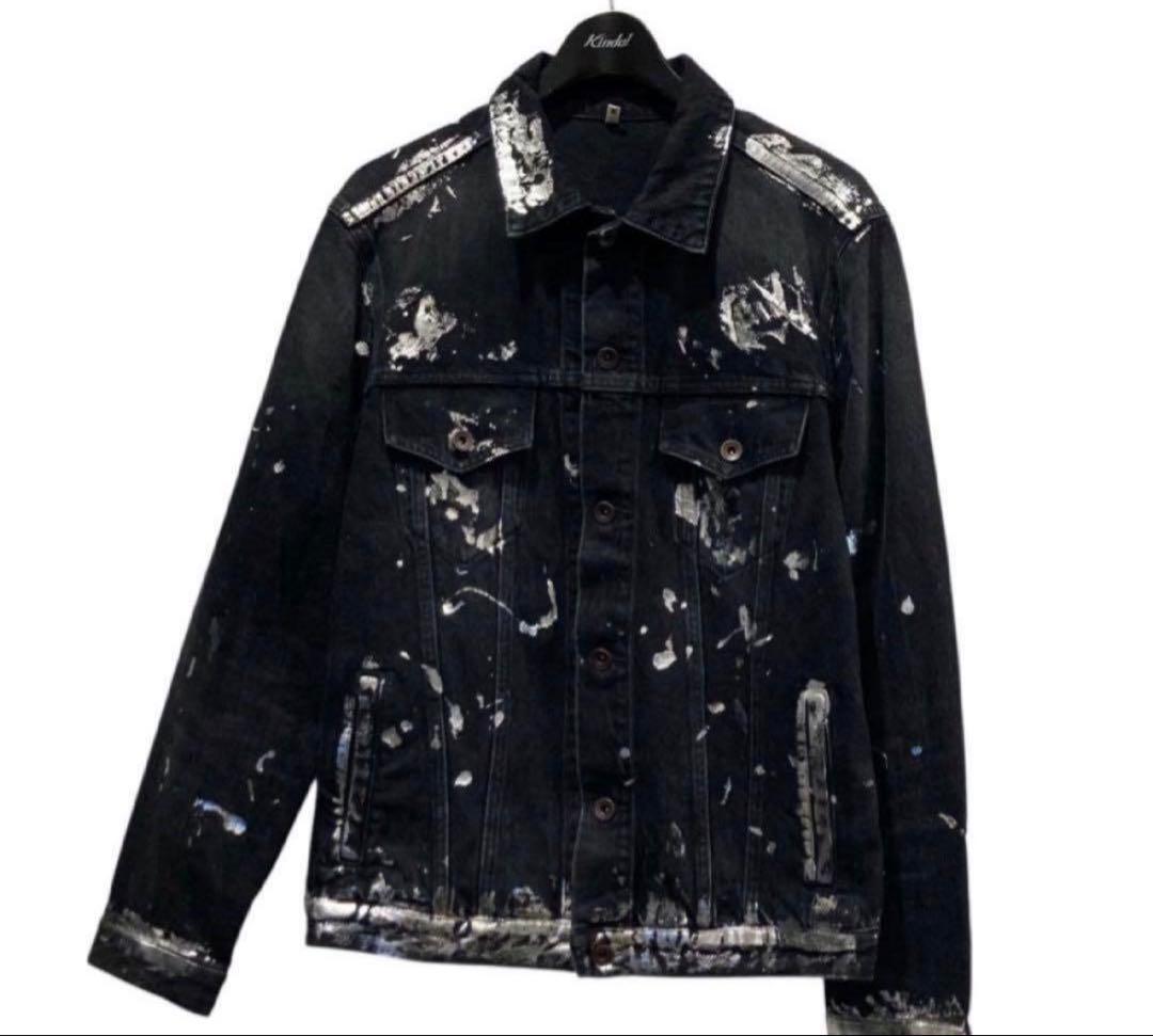 KHOKI silver painted jacket デニム ジャケット