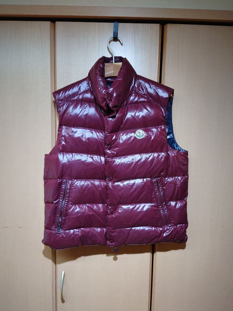 モンクレール　ダウンベスト　ジレ　ワインレッド　ボルドー　サイズ3　2