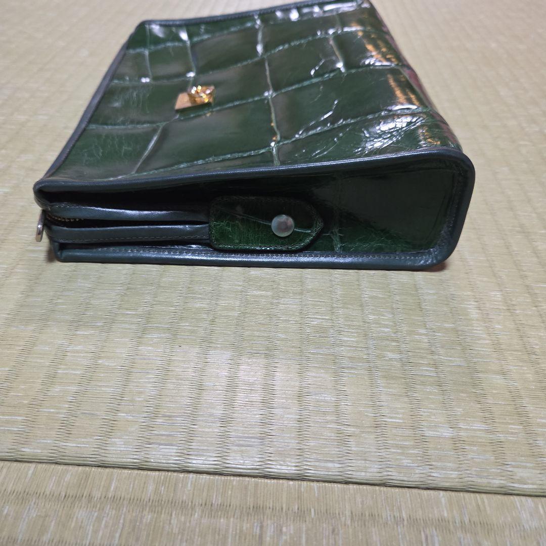 CELINE クラッチバック型押し レザー ヴィンテージ ロゴ 金具