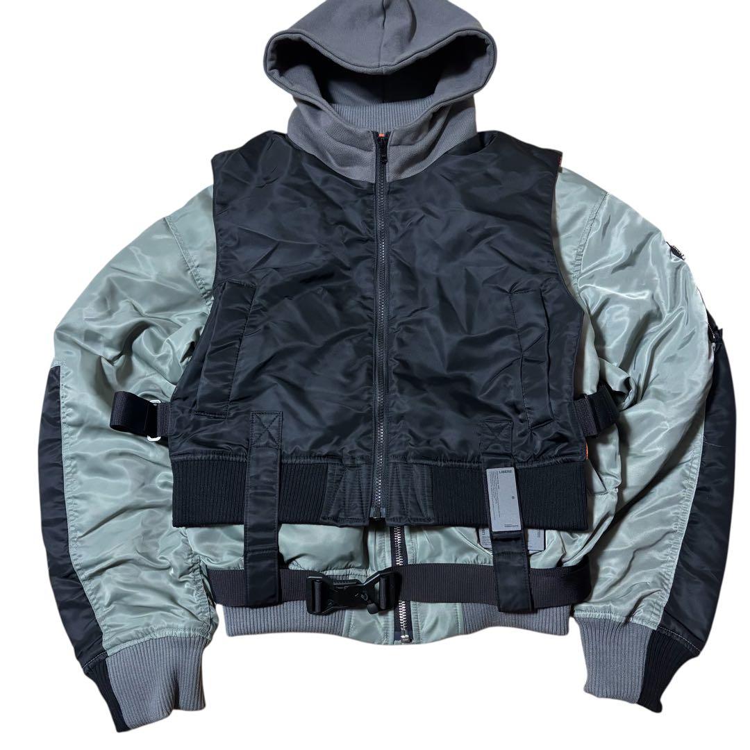 ジャケット・アウター LIBERE COMBINATION MA-1 JACKET BLK